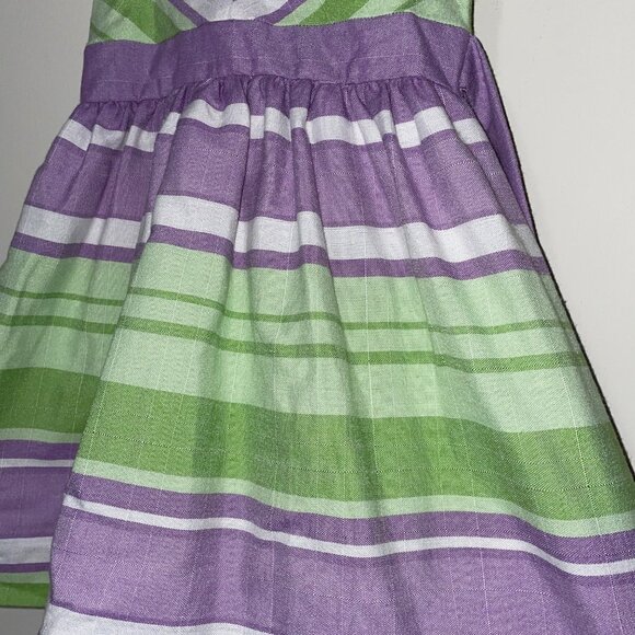 Rare Editions Toddler Girls Purple Green Striped Sleeveless Dress Size 2T - Picture 2 of 7